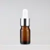 Botella de Aceite Esencial Marrón de 5 ml, Botella de Vidrio Marrón con Gotero, Botella de Relleno con Gotero, Botella de Muestra de Prueba Cosmética