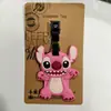 Etiqueta de equipaje de Stitch de orejas grandes y lindo de Star Baby, etiqueta con logo de equipaje de goma suave de PVC, colgante para tablero, colgante de embarque