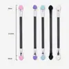 10 Piezas Brochas Dobles para Sombras de Ojos Moda Útil Mango Largo Aplicadores de Esponja Palito Pincel para Labios Cejas Herramienta de Maquillaje Belleza