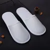 Pantuflas de felpa desechables para hotel, habitación de invitados en casa, antideslizantes, engrosadas, portátiles, pantuflas desechables