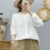 Camisa de manga larga para mujer con forro de gasa de algodón de doble capa, con un diseño artístico estilo francés que te hace lucir más joven, es suave, amigable con la piel, transpirable y está hecha de algodón puro para un ajuste relajado.