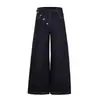 Terno de Brim Desconstruído Irregular Simples Estilo Retrô Americano Outono Nova Chegada Jaqueta Casual Solta Calça Longa Tendência