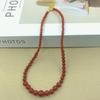 Nuevo collar de ágata roja elegante retro de estilo chino para mujer, diseño de nicho elegante con cuentas de nicho que combinan con todo, cadena de clavícula