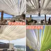 Cortinas de gaze ao ar livre para praia movidas a vento, cortinas de teto, cortinas de gaze para corredor de área cênica Noroeste, cortinas de gaze decorativas para shoppings, cortinas de gaze ondulada para proteção solar