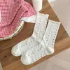 Meias Cinzas com Borda Enrolada para Mulheres, Meias de Cano Médio, Meias Finas de Algodão Sem Costura para o Verão, Estilo Ins Ballet, Meias Doces e Largas Estilo Miu