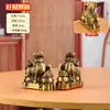 Adornos de Qilin de Latón para Atraer Riqueza Un Par de Lingotes de Monedas de Oro Negro Pulido de Latón Adornos de Qilin Regalos para el Hogar