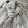 Bufanda de Punto de Color Sólido para Mujer, Mezcla de Lana de Alpaca del Fabricante, Nuevo Estilo de Invierno, Calentador de Cuello de Lana de Alta Gama para Parejas Estudiantes