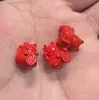 Areia vermelha cinábrio baixo teor areia imperial gato da sorte pingente DIY pulseira colar acessórios nuvem traseira fabricantes atacado