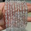 Cuentas Redondas de Cristal Blanco Natural Semiterminadas Cristal Fino Algodón Blanco Cuentas Sueltas Cortina de Puerta de Cristal Tiras de Cristal Blanco con Cuentas
