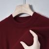 Suéter de cuello redondo para hombre, nuevo suéter informal de color sólido con base cálida interior, ropa para hombre, otoño e invierno