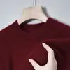 Nuevo suéter de lana de cuello redondo para hombre de otoño e invierno, capa interior casual de color liso, suéter de punto base cálido, ropa para hombre