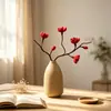 Personalizar Flor de Ciruelo Rojo y Flor de Malva Rama de Flor Artificial para el Año Nuevo Festival de Primavera Decoración de Arreglo Floral Zen Chino Arte Floral Suave