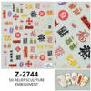 Redanco nuevo red de malla de relieve 5D pegatinas ricas para arte de uñas de noche calcomanías tridimensionales para uñas Z-2745