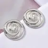 Nuevos Pendientes de Clip Redondos Sencillos Estilo Francés con Patrón de Martillo sin Agujeros para Orejas para Mujer Moda Anillos de Aro con Hilo en Espiral para Venta Caliente Transfronteriza
