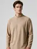 Camiseta básica térmica de fleece dupla face com gola alta, para homens, importação transfronteiriça da Amazon, camiseta masculina quente de manga longa com forro de fleece 2026