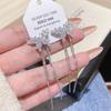 Pendientes de Perla de Lujo Accesible de Moda con Pasador de Plata 925 Pendientes Versátiles de Gama Alta de Lujo Accesible Pendientes Elegantes Largos con Borlas para Mujer
