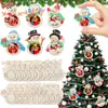 Decorações de Natal transfronteiriças da Amazon, Enfeites de boneco de neve para árvore de Natal, Materiais DIY de madeira, Decorações de lascas de madeira
