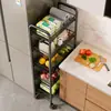 Prateleira de Armazenamento para Frestas Estreitas Carrinho Pequeno Armário de Armazenamento para Espaços Estreitos na Cozinha Lateral da Geladeira Banheiro Multi-camada