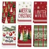 Paño de cocina navideño transfronterizo europeo y americano gofrado navideño de cocina absorbente paño de té multifuncional paño de limpieza para lavar platos