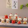 Figura Creativa Linda de Maneki-neko con Cabeza Oscilante Decoración para Escritorio de Oficina en Casa Artesanía de Resina Recuerdo Regalo