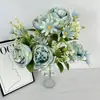 Venta Directa de Fabricante de Nuevos Productos Transfronterizos 11 Peonías Europeas Ramos Artificiales Boda Decoración del Hogar Decoración Disparo Flores Falsas