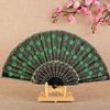 Estilo Retro Calado Negro Lentejuela Wing Chun Abanico Danza Abanico Encaje Estilo Chino Cheongsam Dinastía Han Abanico Plegable Estilo Oscuro