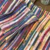 Otoño e Invierno Miu Hilo de Algodón Tejido Bolso de Mano Material para Cojín Bolso de Color Degradado Tela de Punto Marrón Tejido de Hilo de Algodón