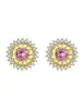 [Set] Moda Elegante Lujo Ligero Zirconio Completo Industria Pesada Diamante Cuadrado Chapado en Oro Real Cobre Microincrustado Set de Pendientes y Collar