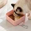 Comedero plegable para perro, comedero portátil para perros para uso en exteriores, bebedero para exteriores, comedero de silicona para perros