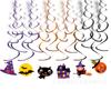 HALLOWEEN bandeira redonda triangular fantasma abóbora bandeira de puxar de aniversário HALLOWEEN banner pingente espiral de desenho animado