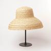 Sombrero de Paja Rafi Tejido a Mano de Copa Plana Retro Europeo y Americano con Ala Caída para Mujer para Exterior, Parasol, Protección Solar, Playa