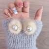 Pendientes de perlas de felpa de aguja de plata para otoño e invierno, joyería de alta calidad 925, pendientes de bola de pelo de perla súper de hada, simples para mujer