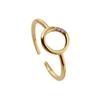 Anillo Ganjia de plata S925 geométrico temperamento hueco anillo redondo apertura ajuste sentido simple moda Nuevo