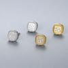 Estilo coreano plata de ley S925 moda Diamante Cuadrado circonita pendientes para mujer electrochapados en oro real venta al por mayor de fábrica