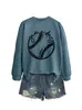 Dia de Jogo Amazon Ebay Site Independente Moda Casual Versátil Suéter de Manga Longa com Gola Redonda Feminino Camada Base Comércio Exterior