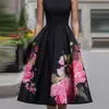 Vestido Plissado Sem Mangas Floral com Ajuste na Cintura - Novo da Amazon Europa e América - Cruzamento de Fronteira - Primavera/Verão 2026 para Mulheres