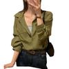 Ropa Femenina Coreana Dongdaemun Alta Calidad Otoño Color Puro Holgada Sensación Holgazana Versátil Literaria y Artística Aspecto Adelgazante Camisa