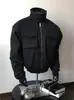 Jaqueta de Voo para Trabalho Masculina, Marca da Moda, Estilo Tough Guy, Jaqueta Baseball Curta Americana, Top Designer com Gola Alta