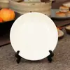 Plato de cerámica liso, plato de cerámica en blanco para pintar DIY, plato de cerámica blanco para cerámica y arte graffiti, pintura bajo esmalte, plato de cerámica cocido liso