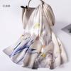 Chal Elegante Hangzhou Silk Jiangnan Rhyme Mujer Bufanda 100% Seda de Morera Bufanda Larga Estampada Regalos para Mujeres Mayores