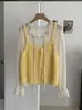 Camisa de Manga Larga Acampanada de Color Sólido Estilo Suave KEKEZOON para Capas de Otoño con Top Chaleco de Punto Hueco 8906