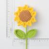Ramo de girasoles de lana de ganchillo con borde cruzado hecho a mano terminado, simulación de flores, regalo para el día del niño y el día del maestro.