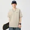 Camiseta de manga corta de algodón con tecnología cool-touch para hombre, marca de tendencia nueva verano 2026, talla grande, ropa de alta gama, camiseta pesada para hombre