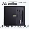 Conjunto de Caixa de Presente para Caderno com Fivela Magnética A5 Logotipo Personalizado Bloco de Notas para Escritório de Negócios Livro de Registro para Reuniões Corporativas