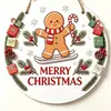 Decorações de rodelas de madeira de Natal transfronteiriças com grafite, Enfeites de parede e porta de Natal para casa, Decorações de árvore de Natal de madeira