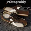Nuevos Zapatos de Entrenamiento Retro Alemanes de Otoño para Hombre Zapatos de Tabla Versátiles Superficie de Cuero para Exteriores Deportivos Casuales Calzado Juvenil Estilo Forrest Gump Zapatos de Moda