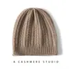 Chapéu de Cashmere Infantil 100% Cashmere Puro Outono e Inverno Novo Torcido Cor Sólida Cachecol Quente Tricotado Moda