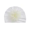 Chapéu Pulôver de Algodão Amassado com Flores para Crianças Chapéu de Tricô Quente para Bebê Chapéu Turbante para Bebê Chapéu Fetal Chapéu Indiano Pronto para Venda