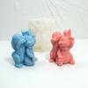 Molde de Silicone para Vela Perfumada de Coelho Casal Tridimensional DIY Coelho de Desenho Animado Abraço Gesso Ornamento Molde