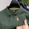 Camisa polo de manga larga de otoño para hombre, polo versátil de gama alta para negocios casual con cuello bordado para hombres de mediana edad